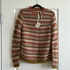 NWT size S Faherty alpaca stripe knit sweater. Made in Peru. So cute!